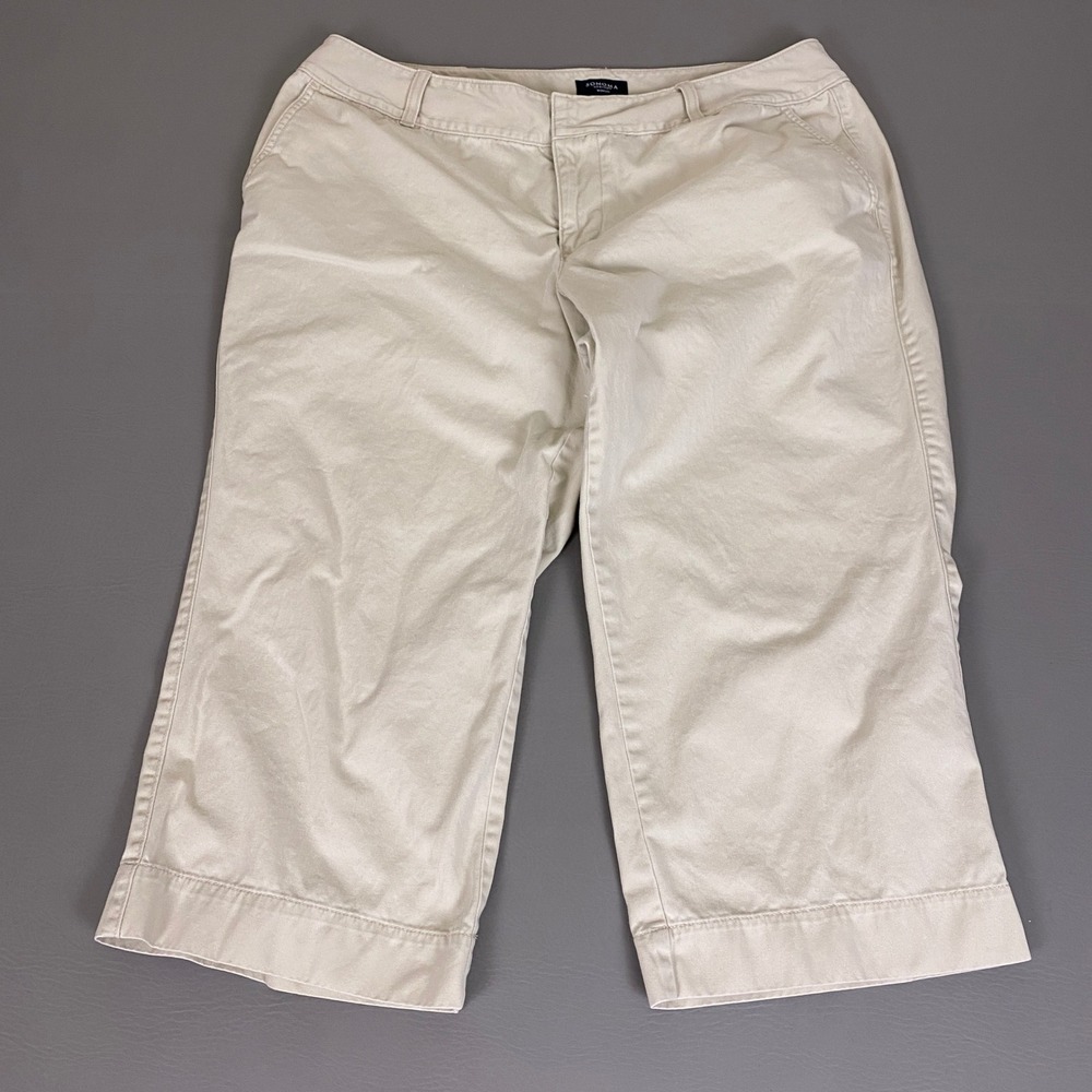 Sonoma Life Style Capri Pants Women's Plus Size 18W Beige Khaki Cotton Chino